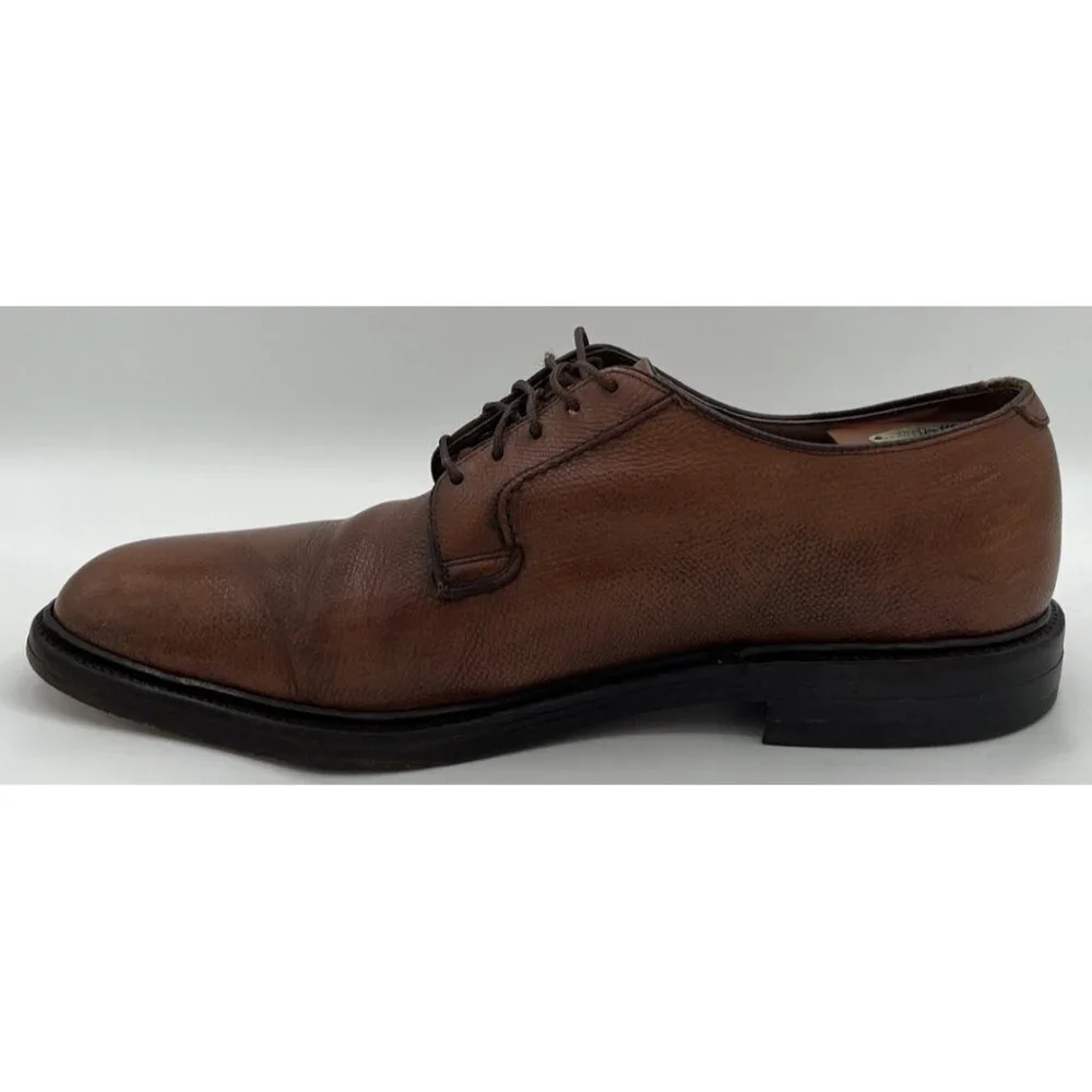 Hanover LB Sheppard Vtg Shoes Derby Pebbled Brown Leather 11 C/R Goodyear Welt